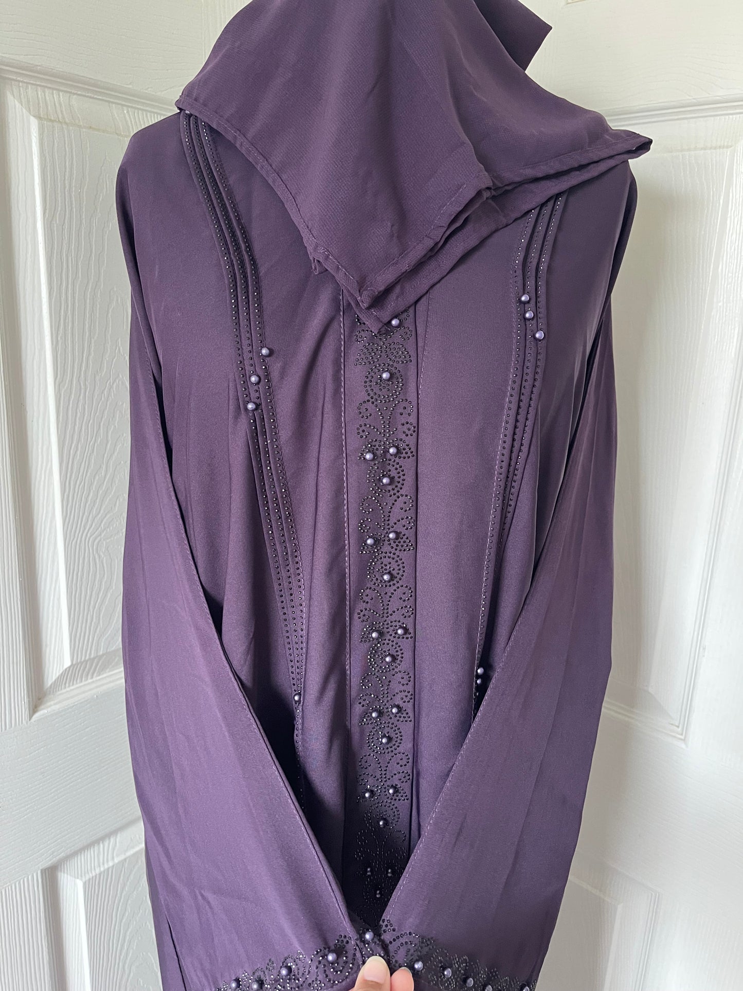 Purple Diamanté abaya
