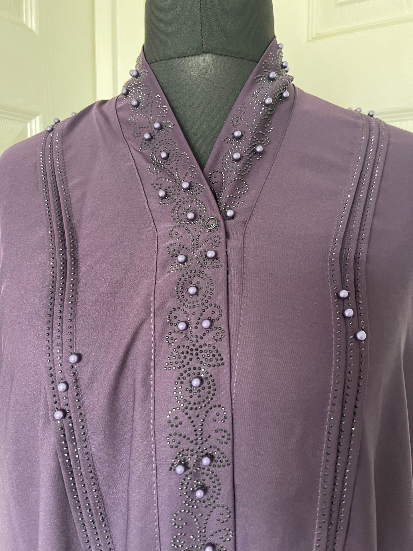 Purple Diamanté abaya