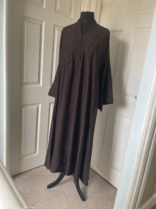 Brown kimon sleeve abaya