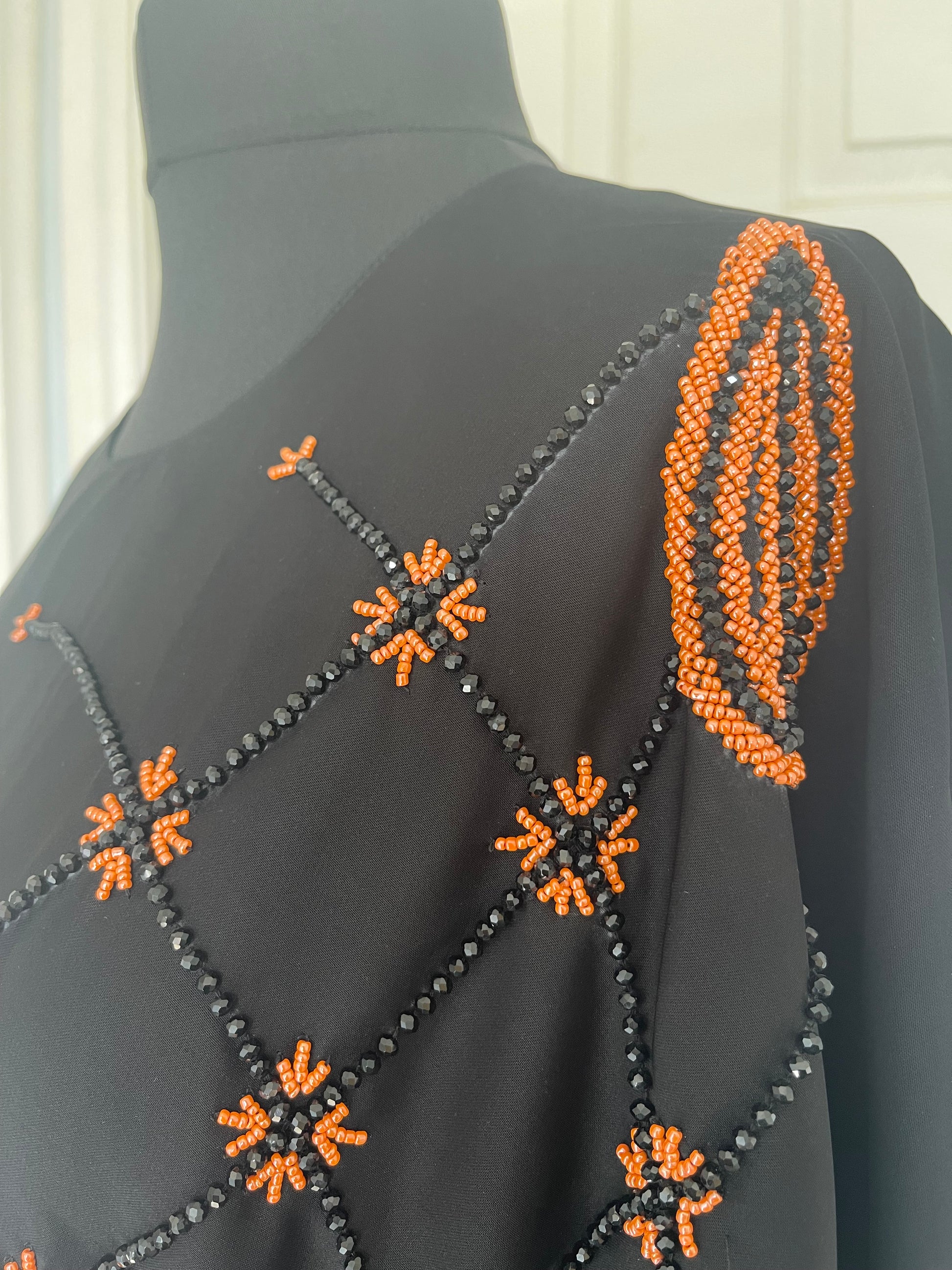 Black butterfly batwing abaya with bead work Ruh Abaya London Limited Black butterfly batwing abaya with bead work Ruh Abaya London Limited