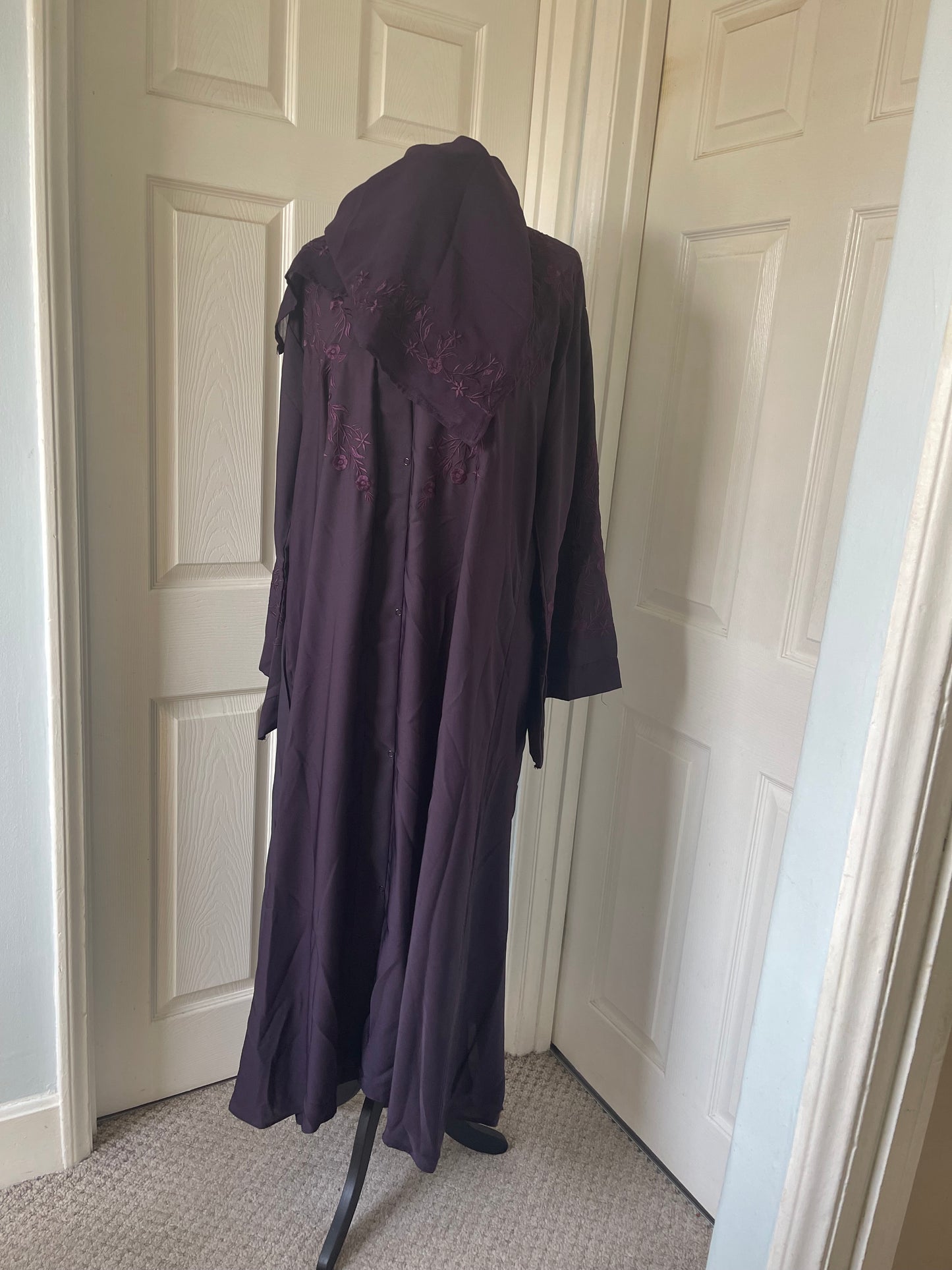 Purple/plum kimono sleeve abaya