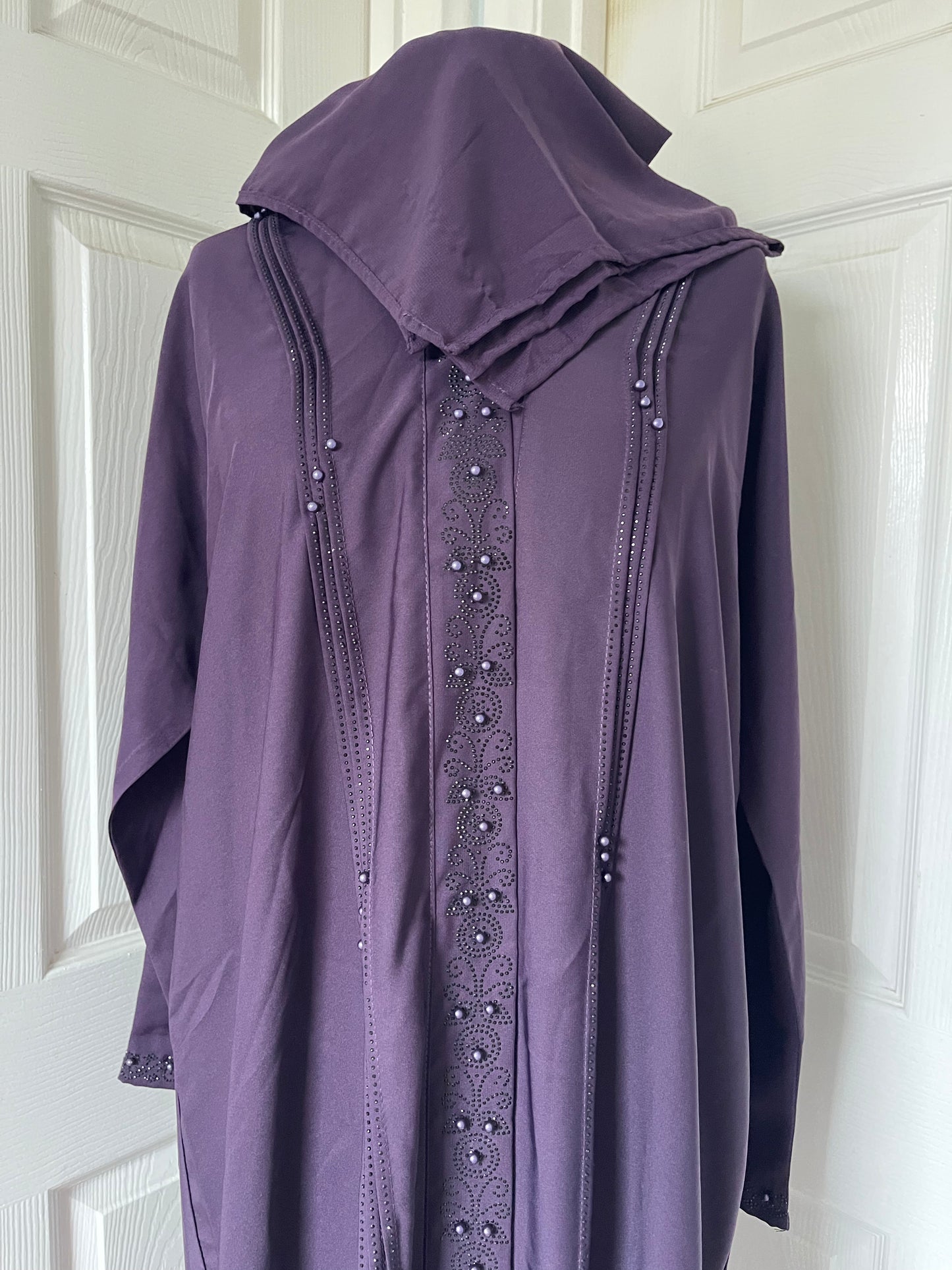 Purple Diamanté abaya
