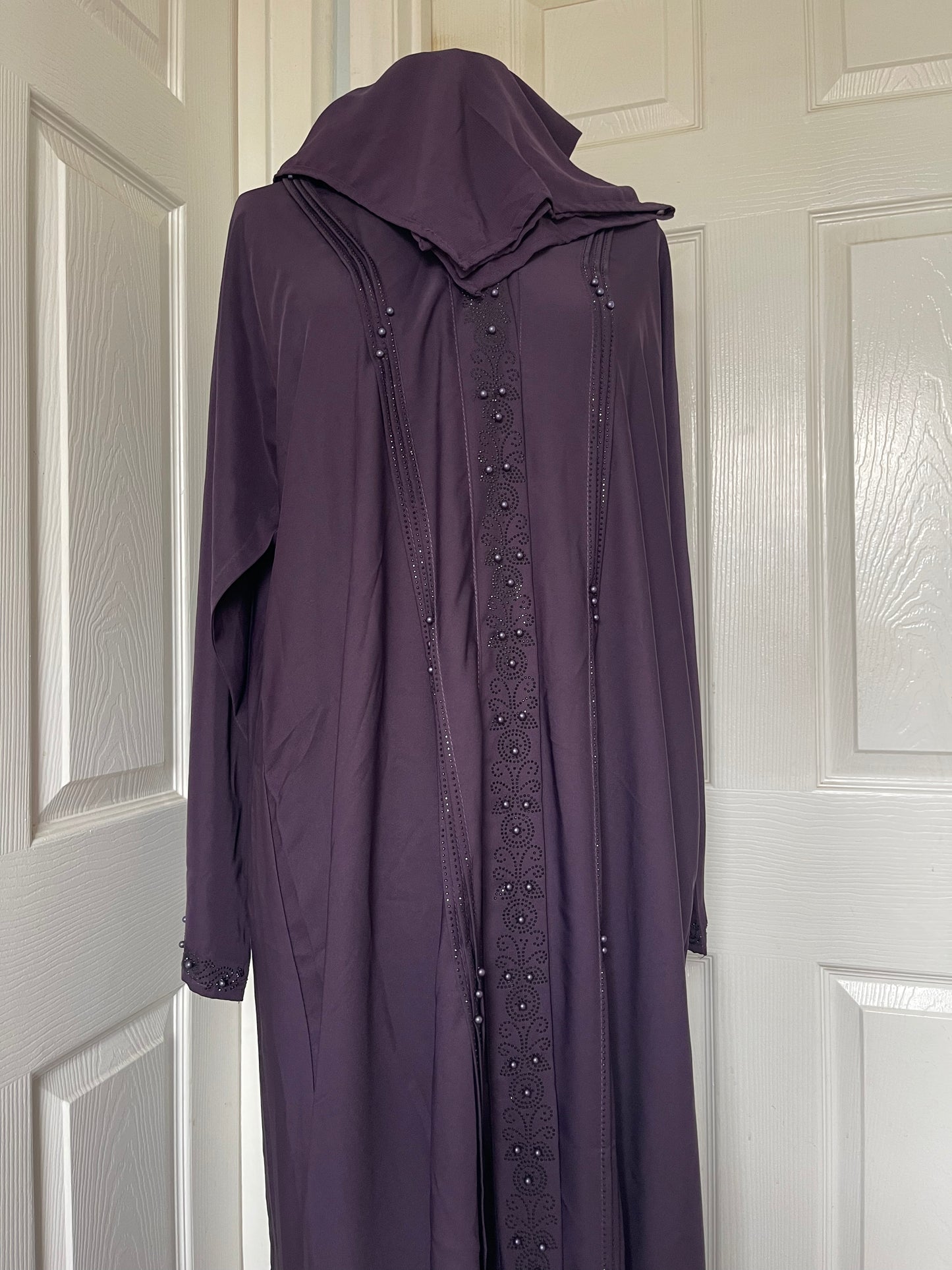 Purple Diamanté abaya