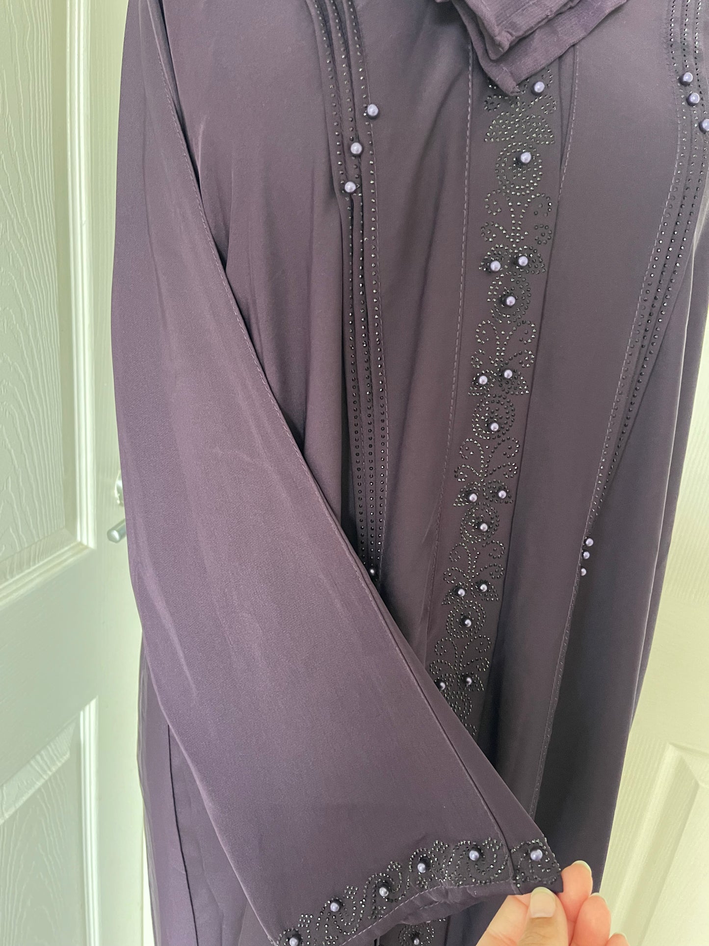 Purple Diamanté abaya
