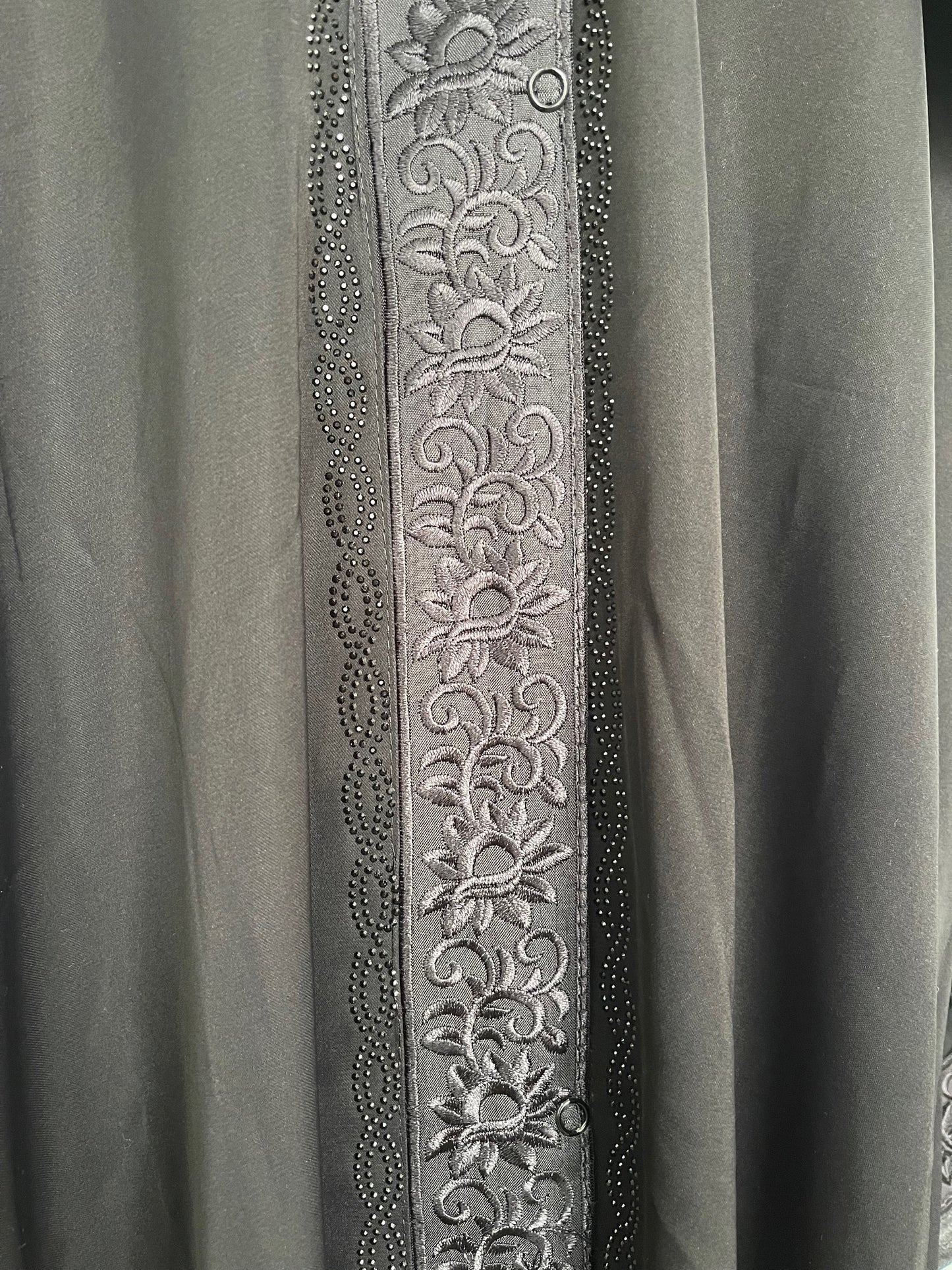 Black embroidered abaya