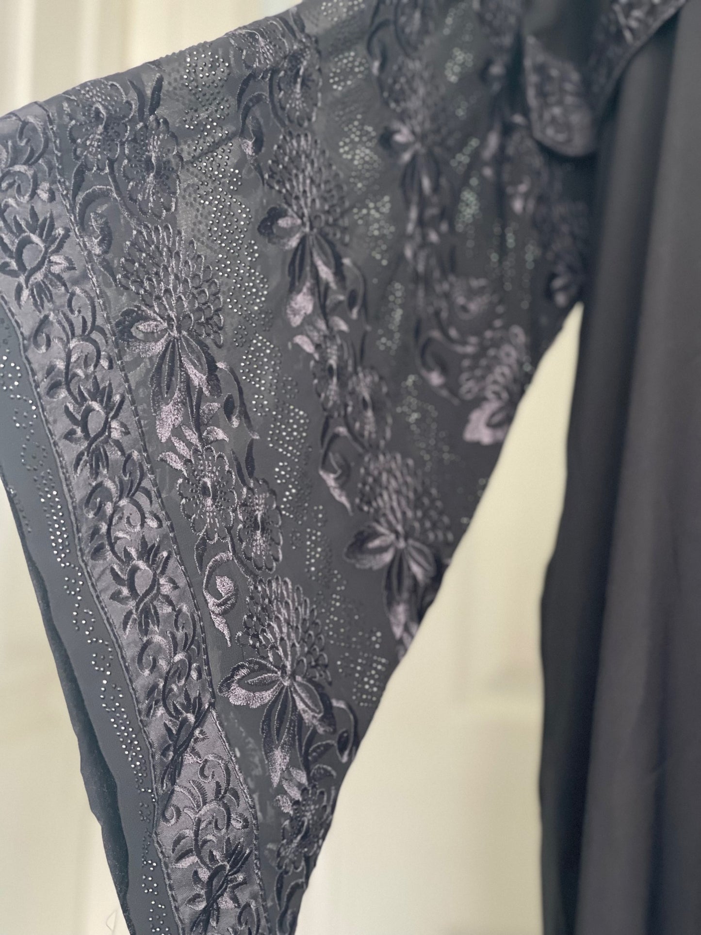 Black embroidered abaya