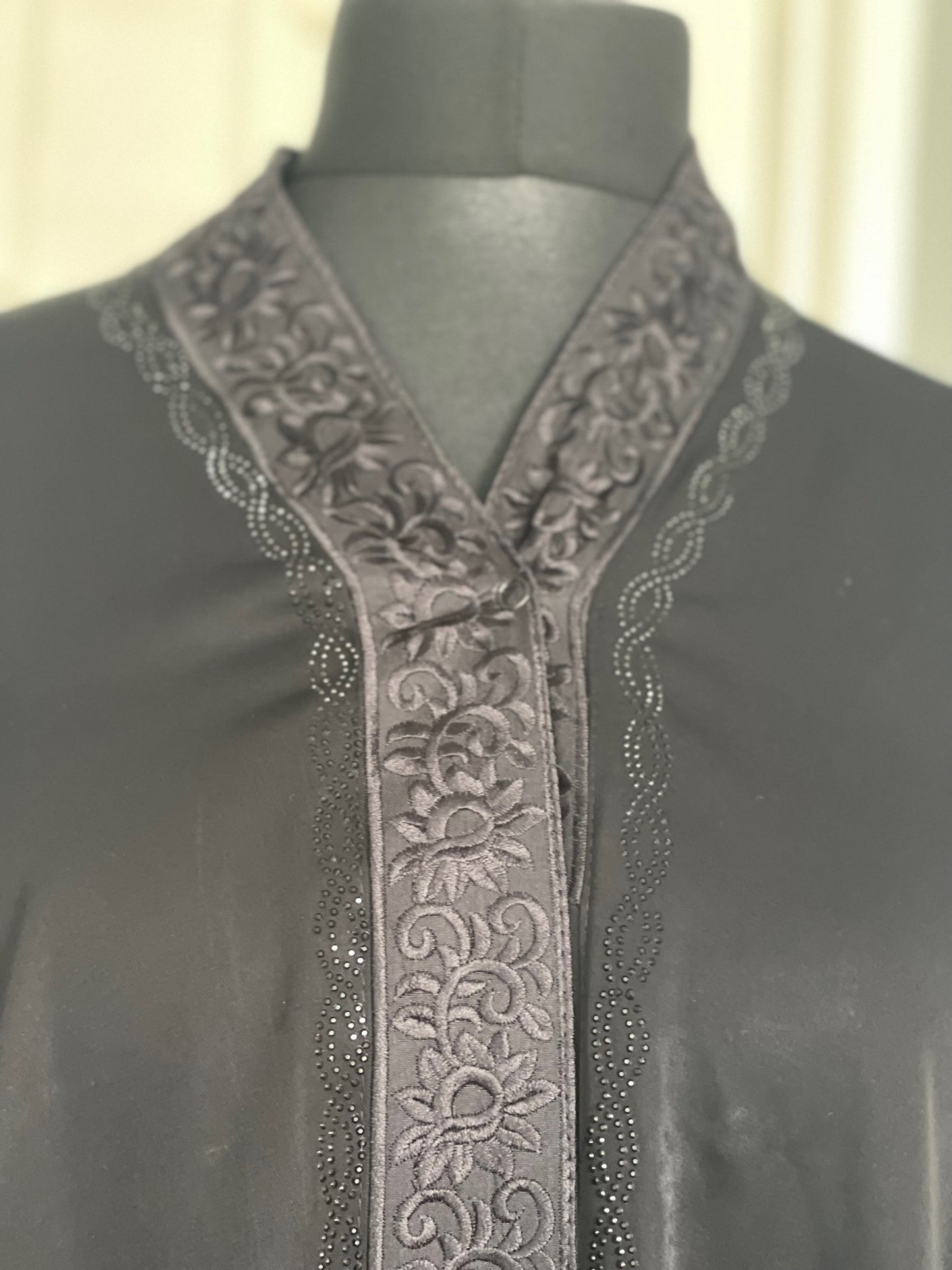 Black embroidered abaya